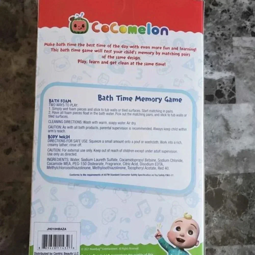 Cocomelon Bathtub Cups Set and Cocomelon Bathtime Memory Game Set